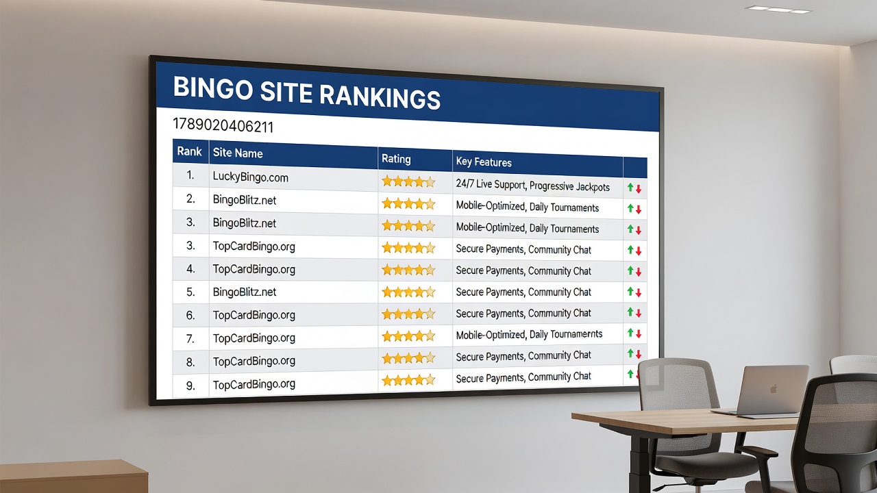 Mobile bingo interface showing ranking indicators and player engagement statistics