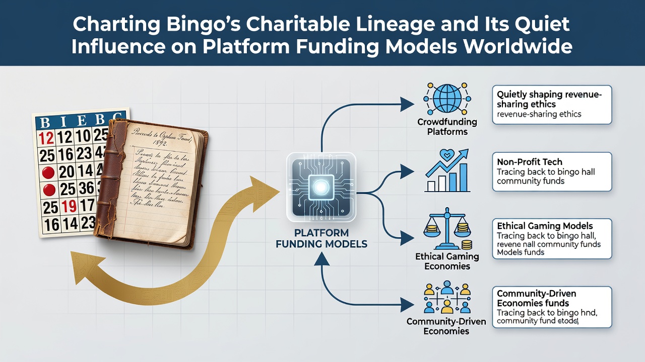 Historical illustration of community bingo events where proceeds supported local charities in the early 20th century