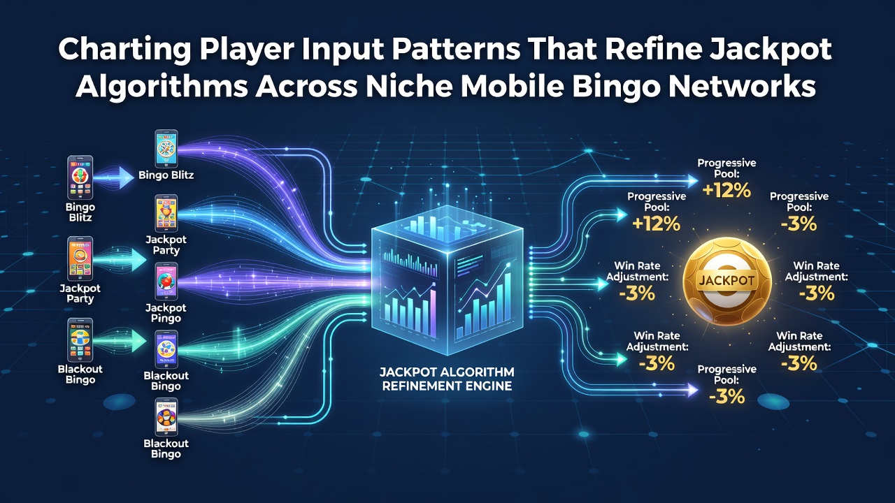 Visualization of player input patterns mapped across mobile bingo networks with algorithmic adjustments highlighted
