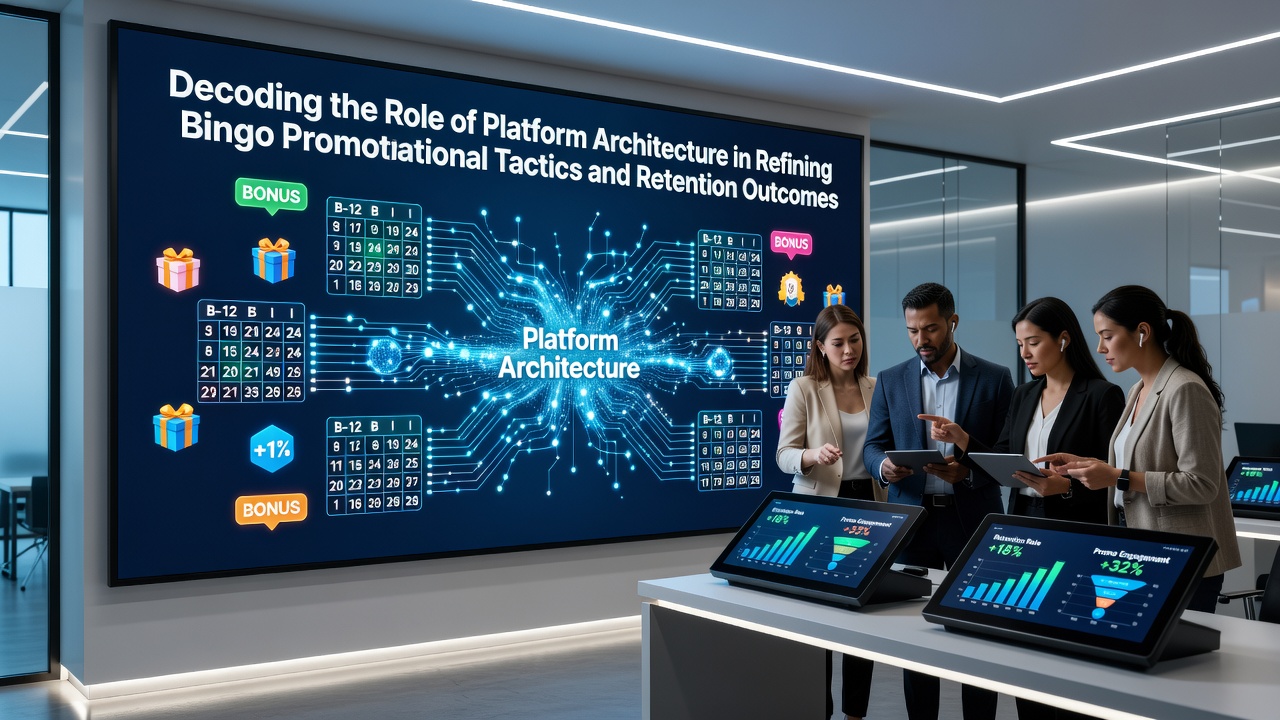 Overview of bingo platform architecture showing interconnected systems for promotions and player data management