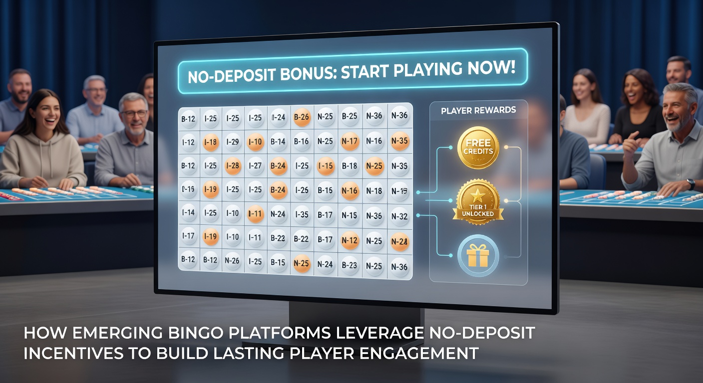 Emerging bingo platforms displaying no-deposit bonus interfaces on mobile screens with players engaging in virtual rooms